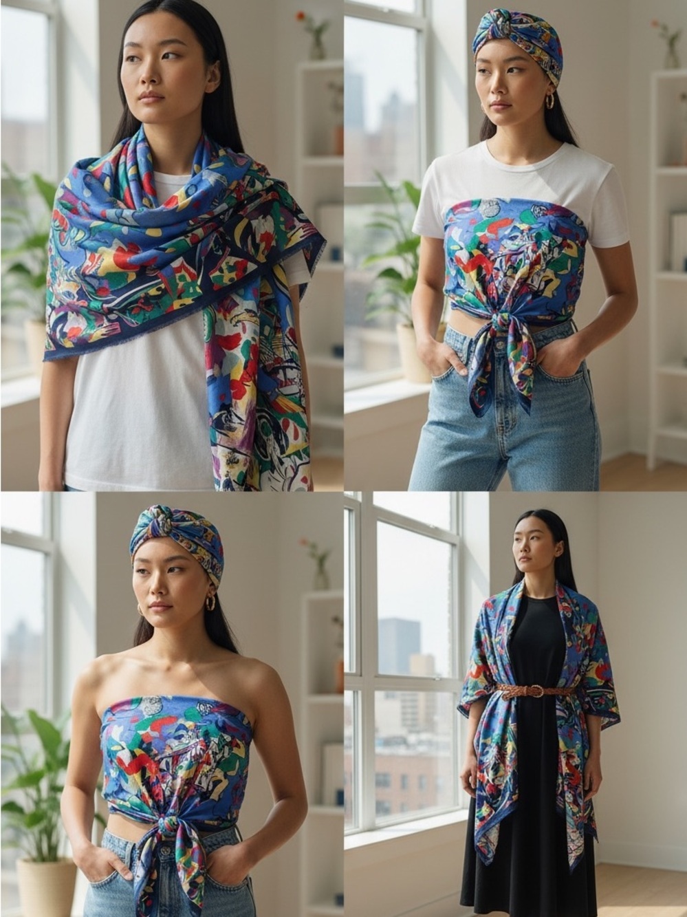 Fendi Scarf Shawl Colorful Foulard Scarf Wrap ShawlVintage Archival Y2K 1990s - Picture 6 of 10